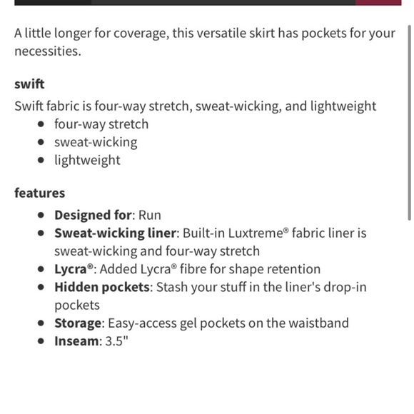 LULULEMON PACE RIVAL SKIRT/SKORT *TALL-AQUAMARINE - Picture 15 of 16